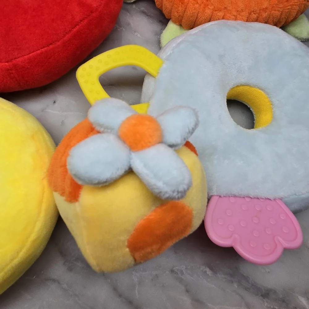 iPlay, iLearn Fabric Plush Stacking Rings for Babies with Teething Rings,‎ Soft